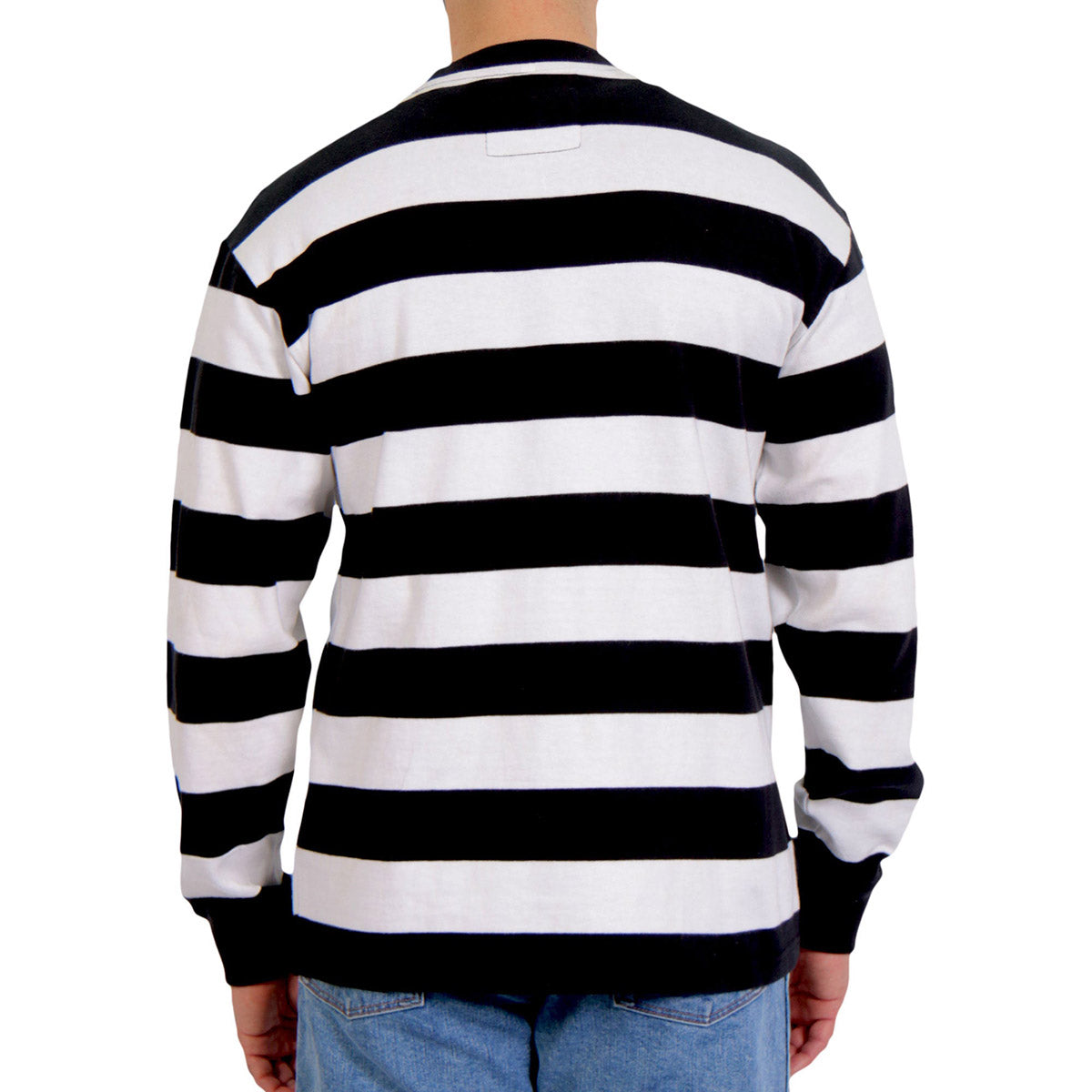 Hot Leathers GMS6001 Men's Black and White Striped Long Sleeve