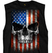 Hot Leathers GMT3483 Men’s Shooter Skull Patriotic Sleeveless Black Tank Top Shirt