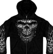 Hot Leathers GMZ4237 Men’s ‘Shredder Skull’ Black Hoodie with Zipper Closure