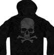Hot Leathers GMZ4305 Men’s ‘Skull and Crossbones’ Black Hoodie with Zipper Closure
