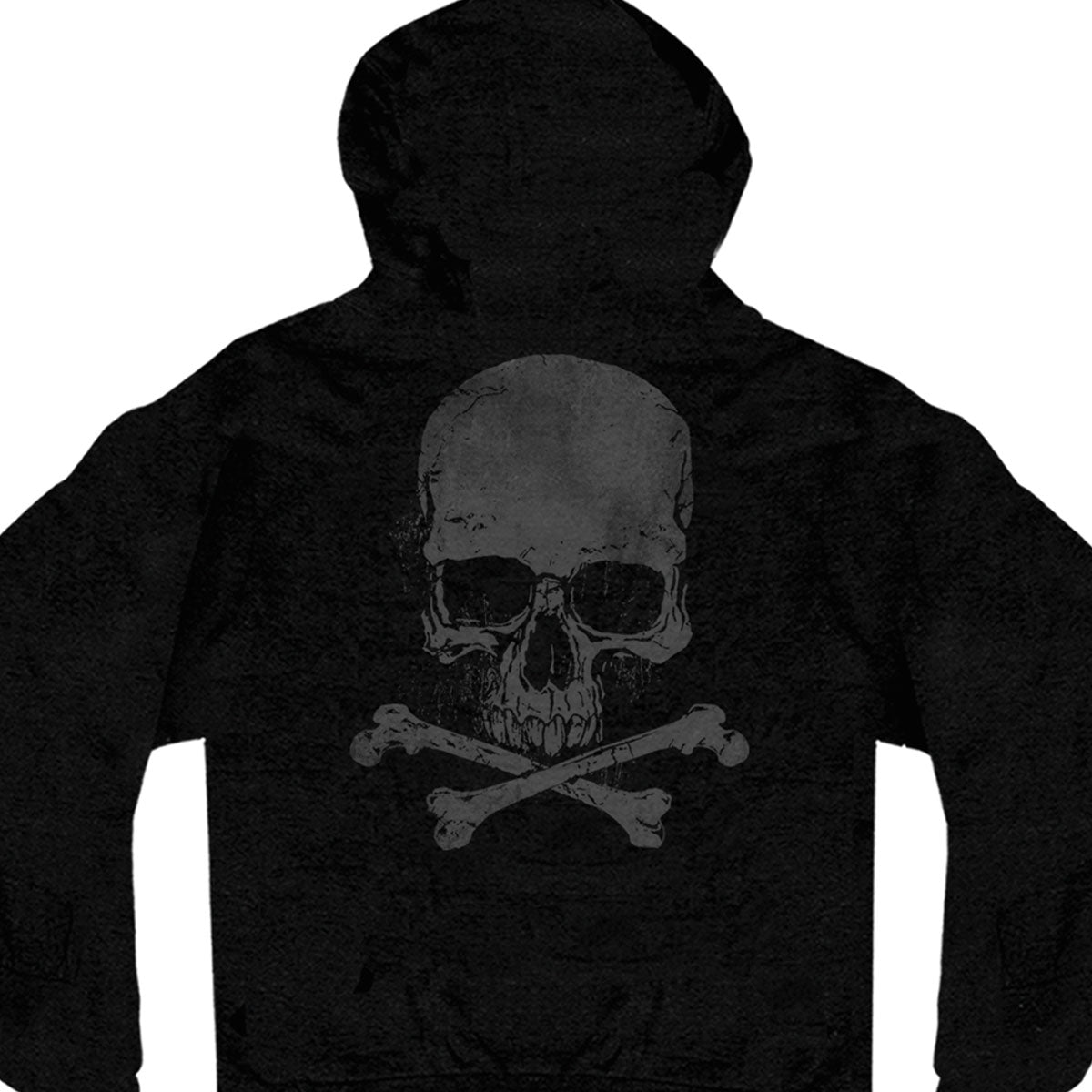 Hot Leathers GMZ4305 Men’s ‘Skull and Crossbones’ Black Hoodie with Zipper Closure