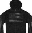 Hot Leathers GMZ4414 Men’s ‘American Flag Bullets’ Black Hoodie with Zipper Closure