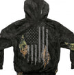 Mossy Oak and Hot Leathers GMZ4470 Mens Limited Edition Mashup Flag Eclipse Camo Zip Up Hoodie Sweatshirt