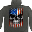 Hot Leathers GMZ4489 Men’s Patriotic Skull Charcoal Zip Up Hoodie Sweatshirt