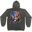Hot Leathers GMZ4532 Men’s Charcoal 'Hoop Eagle Hoodie'
