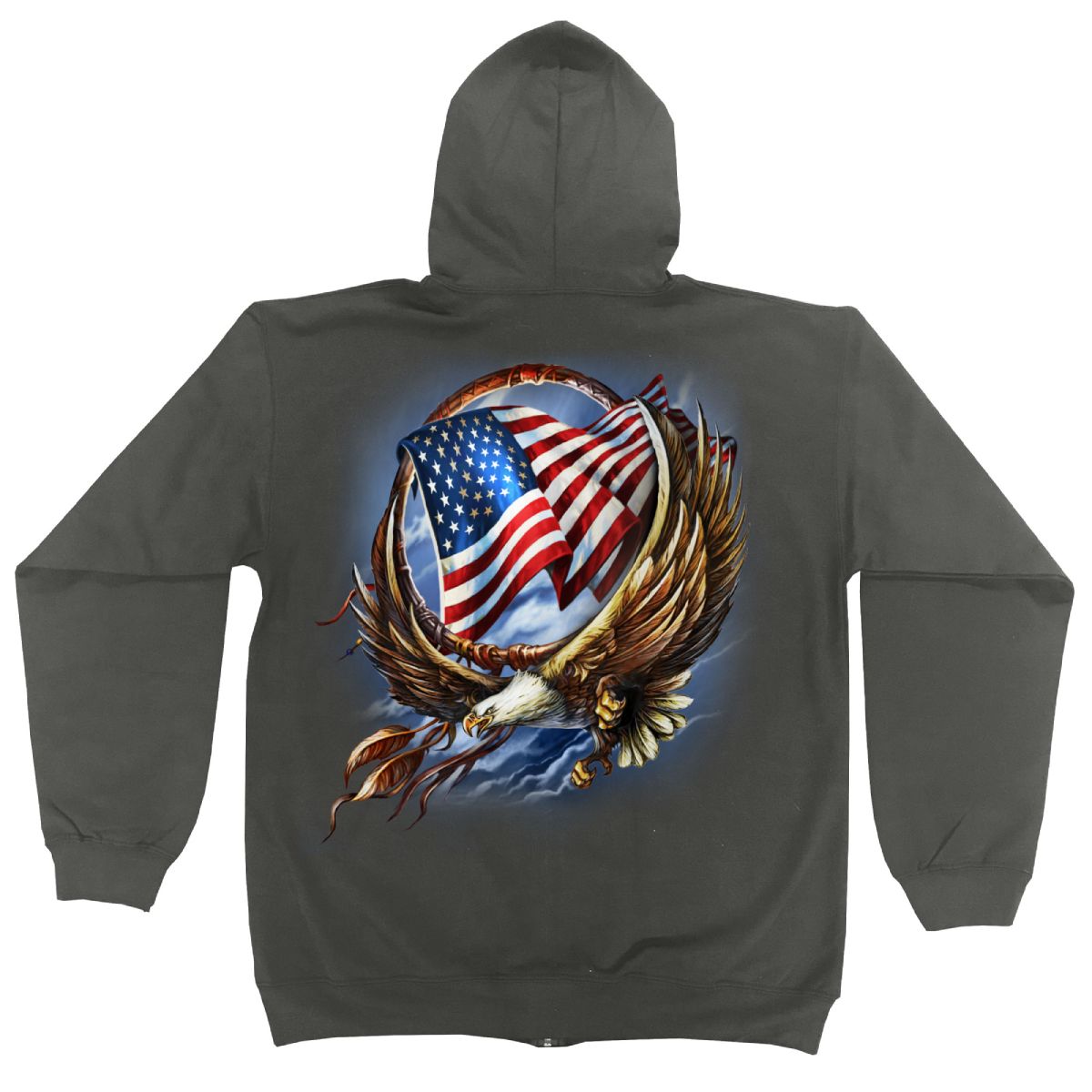 Hot Leathers GMZ4532 Men’s Charcoal 'Hoop Eagle Hoodie'