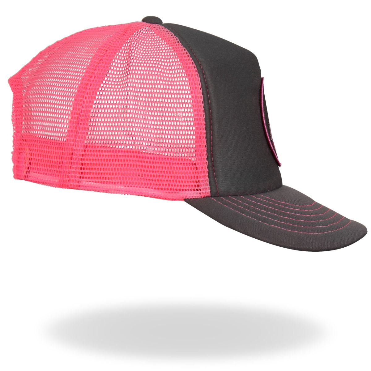 Hot Leathers GSH1001 Middle Finger Grey and Pink Trucker Hat