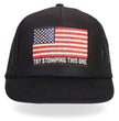 Hot Leathers GSH1016 Try Stomping This American Flag Black Trucker Hat