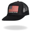 Hot Leathers GSH1016 Try Stomping This American Flag Black Trucker Hat