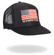 Hot Leathers GSH1016 Try Stomping This American Flag Black Trucker Hat