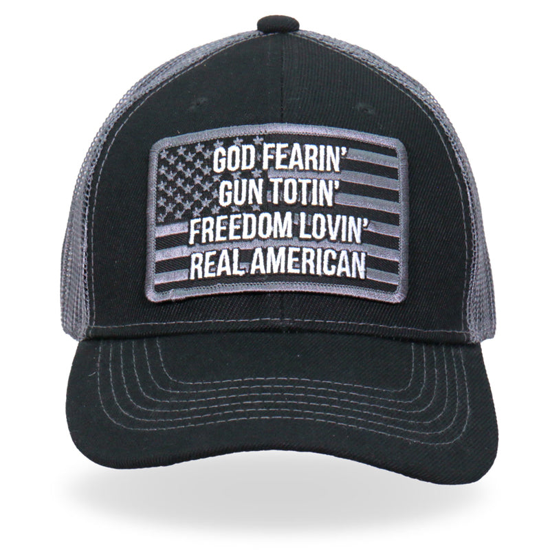 Hot Leathers GSH1032 God Fearing Gun Trucker Hat