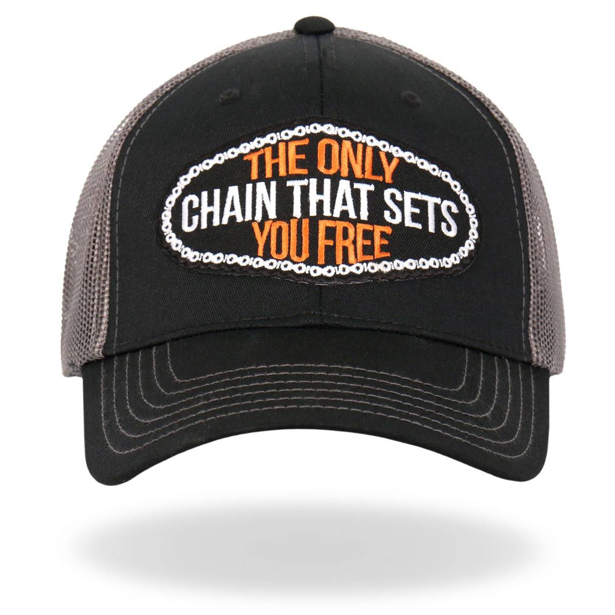 Hot Leathers Black and Grey That Sets You Free Trucker Hat GSH1041