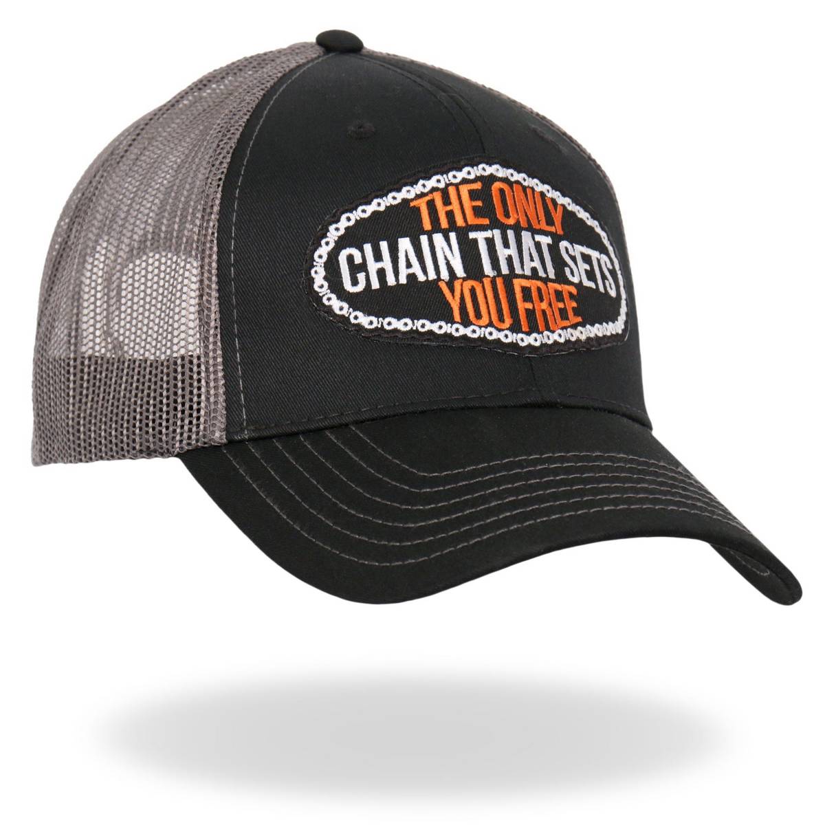 Hot Leathers Black and Grey That Sets You Free Trucker Hat GSH1041