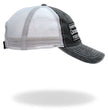 Hot Leathers Crooked Road Gray And White Trucker Hat GSH1042