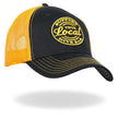 Hot Leathers Black And Yellow Trucker Hat Local Dive Bar GSH1048