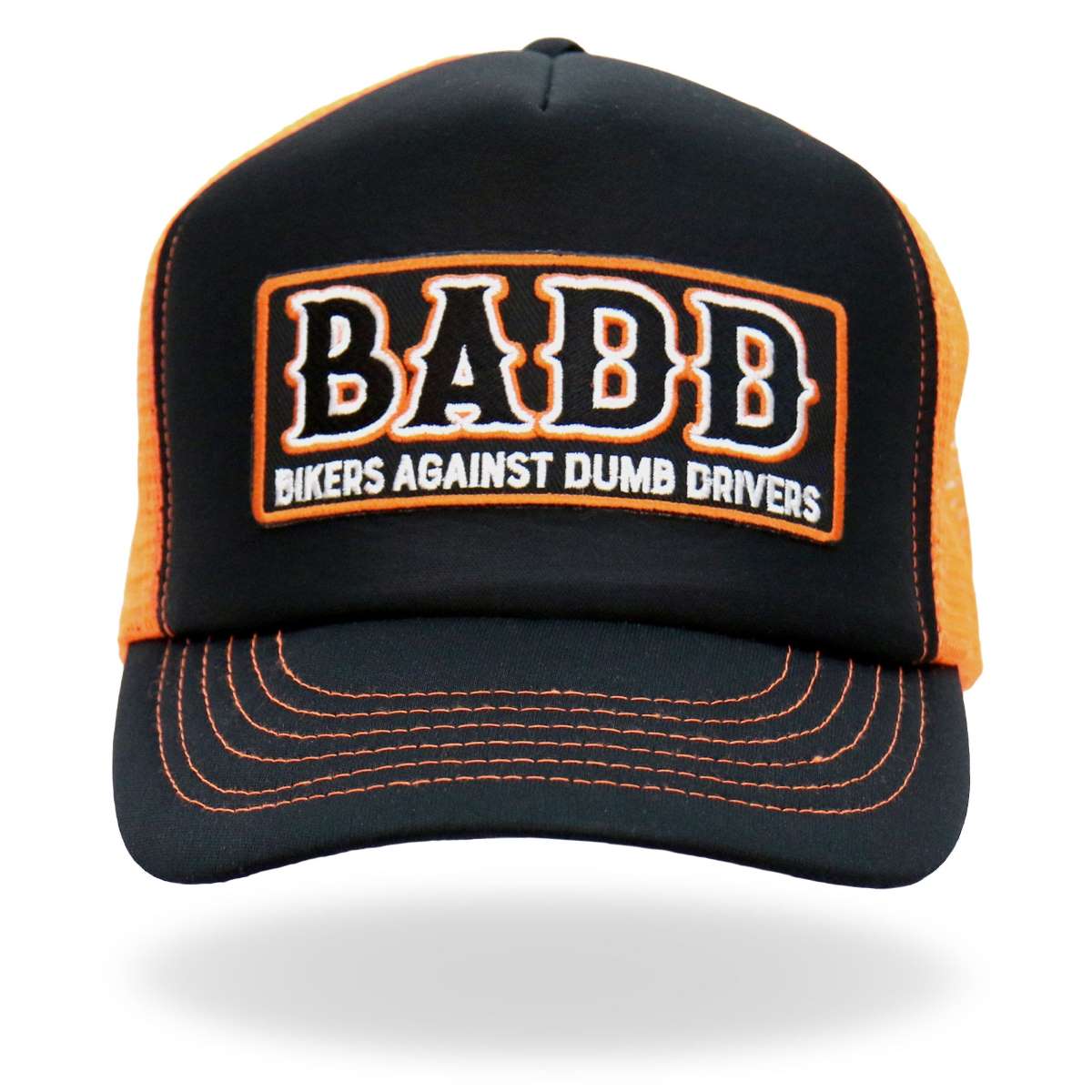 Hot Leathers Orange And Black B.A.D.D. Trucker Hat GSH1051