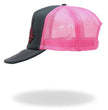 Hot Leathers Pink And Black Trucker Hat Skeleton Hand GSH1053