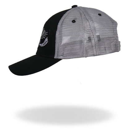 Hot Leathers GSH2006 Eagle Tattoo Trucker Black and Grey Hat