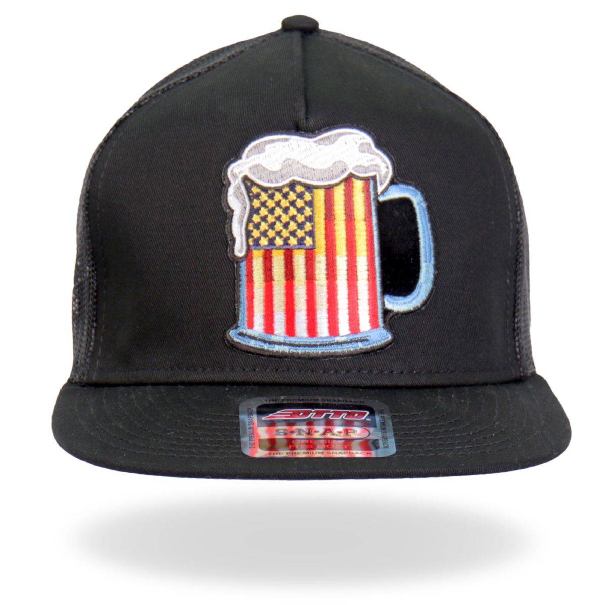 Hot Leathers GSH2021 Beer Mug Flag Snapback Adjustable Hat