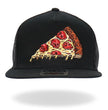 Hot Leathers GSH2024 Black Pepperoni Skull Pizza Snapback Hat