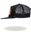 Hot Leathers GSH2024 Black Pepperoni Skull Pizza Snapback Hat