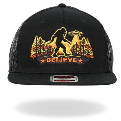 Hot Leathers Black Believe Bigfoot Snapback Hat GSH2029