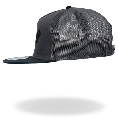 Hot Leathers Charcoal and Black EKG Piston Snapback Hat GSH2031