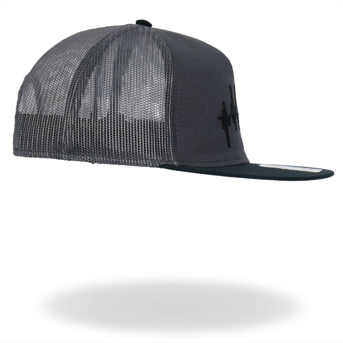 Hot Leathers Charcoal and Black EKG Piston Snapback Hat GSH2031