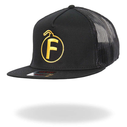 Hot Leathers Black and Yellow F Bomb Snapback Hat GSH2032