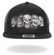Hot leathers Black 5 Skulls Straight Snapback Hat GSH2034