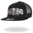 Hot leathers Black 5 Skulls Straight Snapback Hat GSH2034