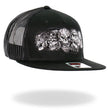Hot leathers Black 5 Skulls Straight Snapback Hat GSH2034
