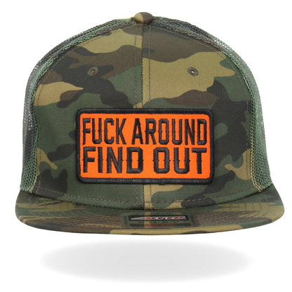 Hot Leathers GSH2044 Fuck Around Find Out Camo Snapback Hat