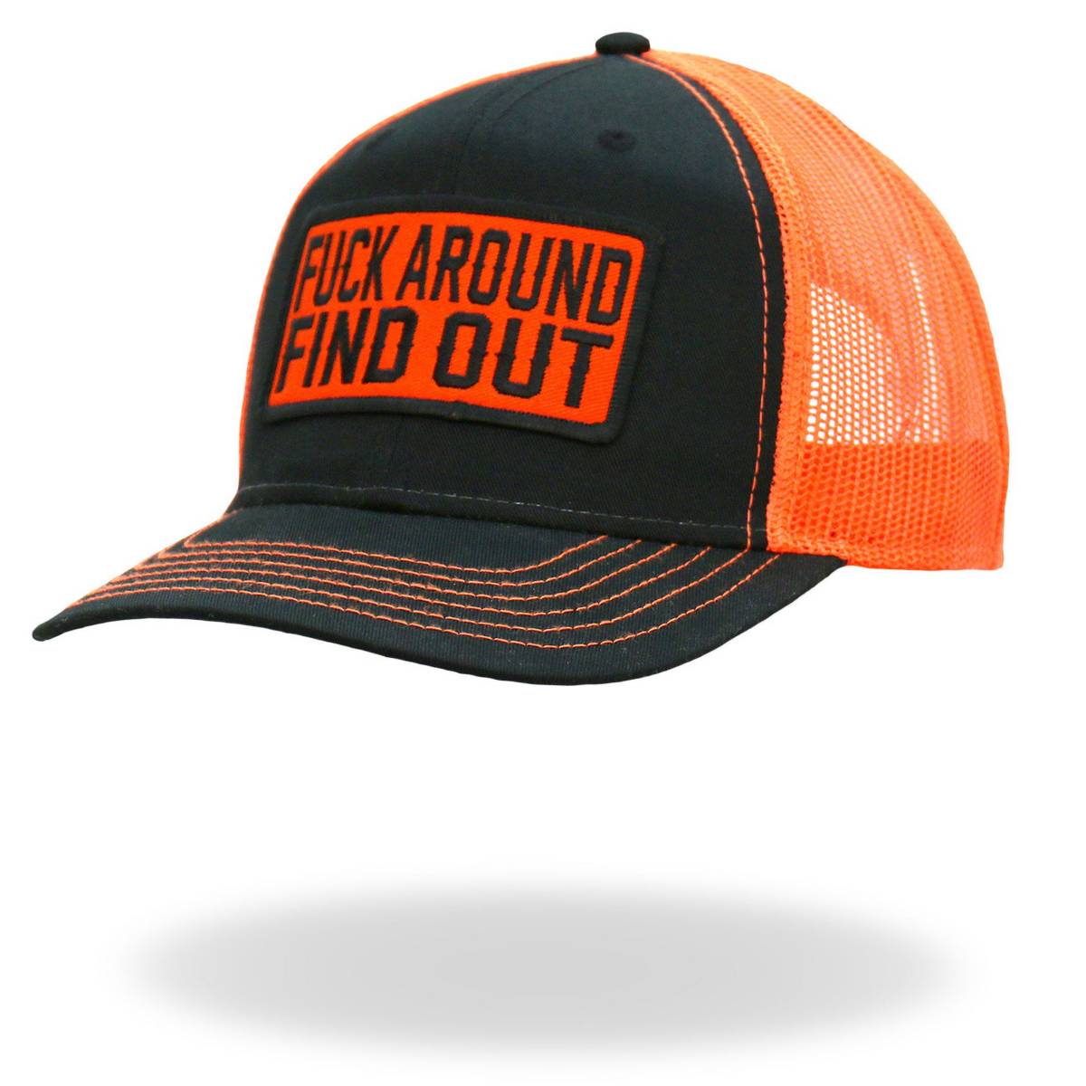 Hot Leathers F Around Find Out High Visibility Orange Trucker Hat GSH2047