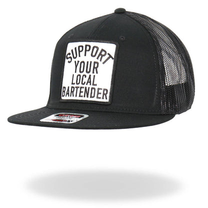 Hot Leathers  Support Your Local Black Snap Back Trucker Hat GSH2048