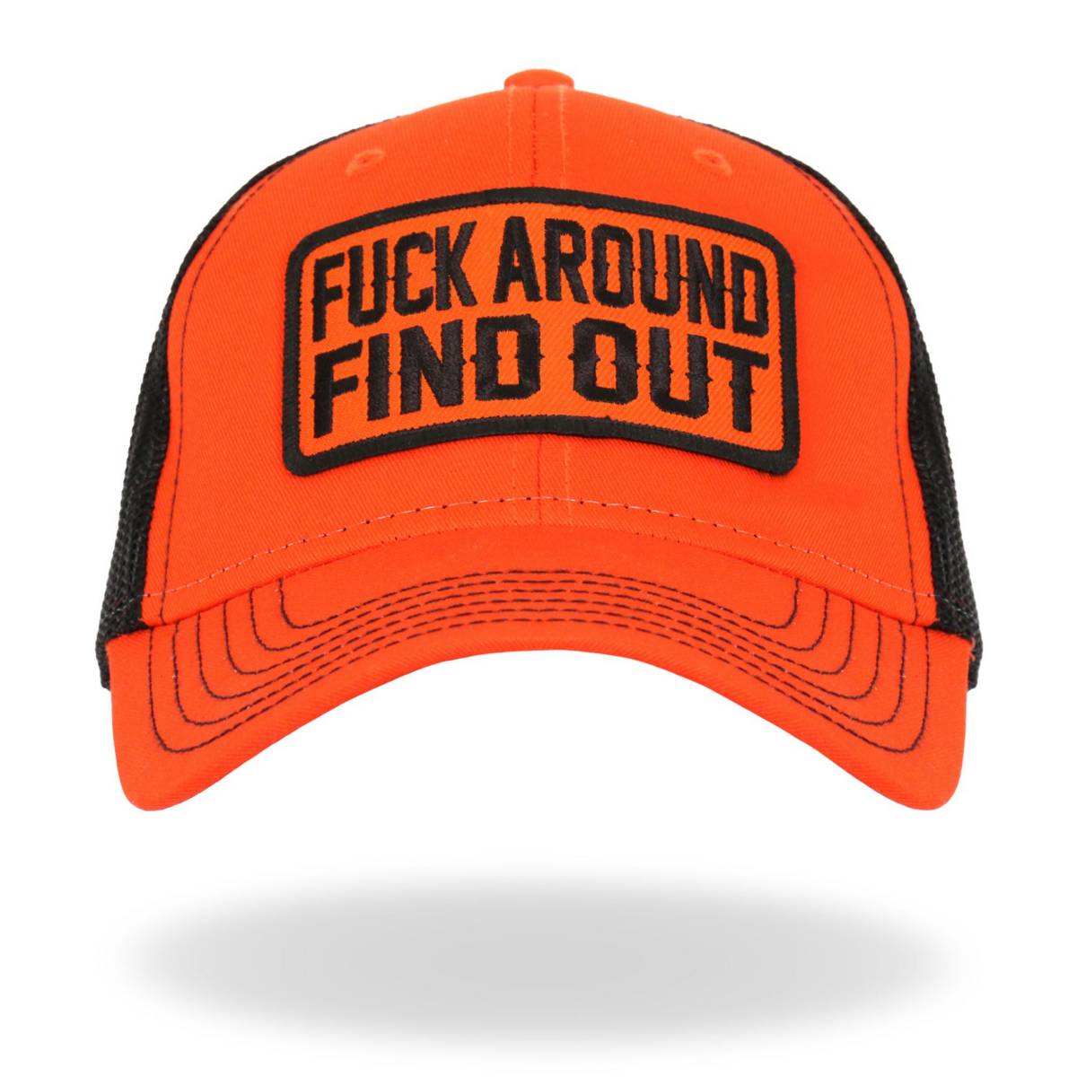 Hot Leathers Black and Orange Fuck Around Find Out Snapback Hat