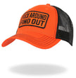 Hot Leathers Black and Orange Fuck Around Find Out Snapback Hat GHS2049