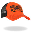 Hot Leathers Black and Orange Fuck Around Find Out Snapback Hat GHS2049