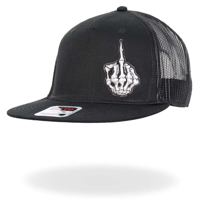 Hot Leathers Black Skeleton Hand DILLIGAF Snapback Hat GSH4007