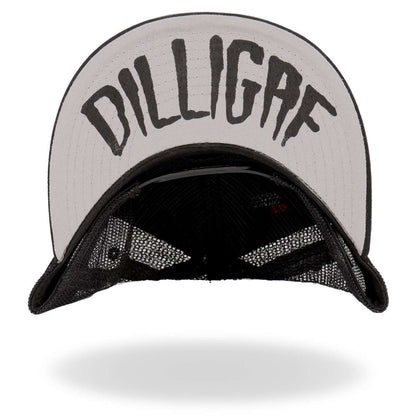 Hot Leathers Black Skeleton Hand DILLIGAF Snapback Hat GSH4007