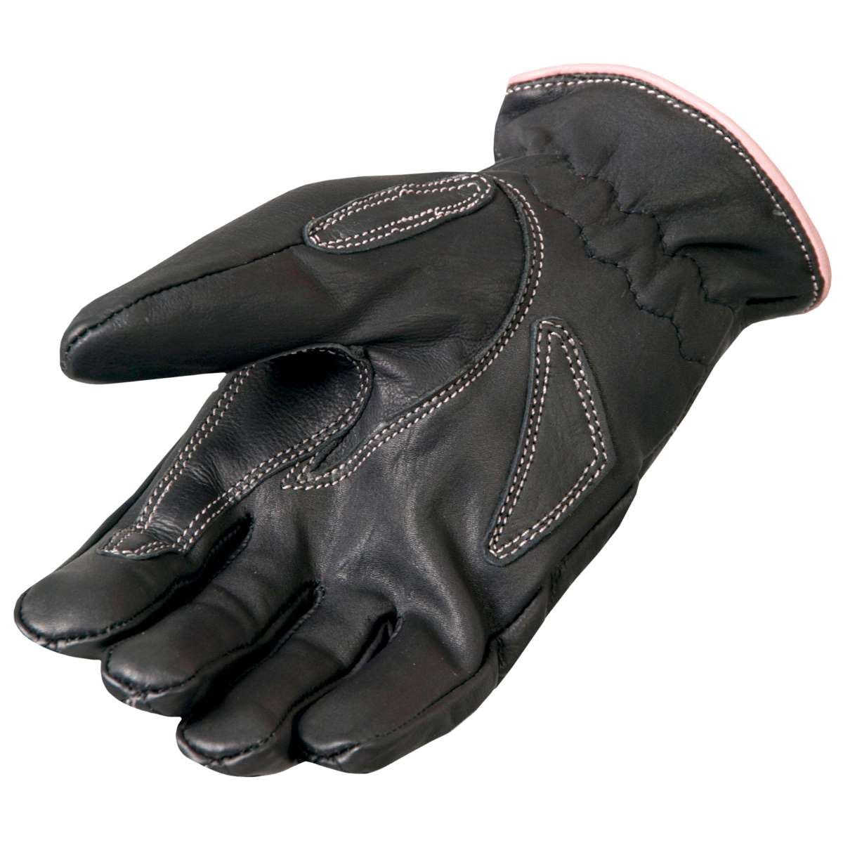 Hot Leathers GVL1009 Ladies Driving Leather Gloves with Pink Piping GLV1009