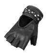 Hot Leathers GVL1010 Ladies Fingerless Gel Palm Gloves with Studs