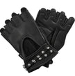 Hot Leathers GVL1010 Ladies Fingerless Gel Palm Gloves with Studs