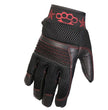 Hot Leathers GVM1302 Uni-Sex Black 'Brass Knuckles' Leather and Mesh Gloves with i-Touch Screen