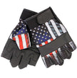 Hot Leathers GVM3008 Uni-Sex Black 'Heartbeat USA Flag' Fingerless Leather Gloves