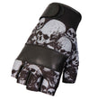 Hot Leathers GVM3009 Uni-Sex Black 'Ancient Skulls' Fingerless Leather Gloves