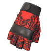 Hot Leathers GVM3010 Uni-Sex Black 'Red Skull' Fingerless Leather Gloves