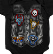 Hot Leathers GYS1056 Black Bodysuit with Leather Vest Screen Print