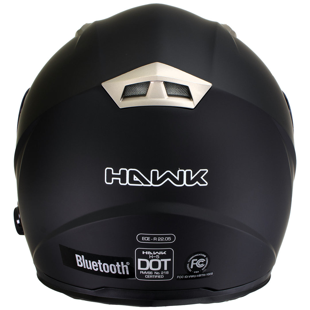 Milwaukee Helmets H500 Flat Black Chit-Chat Black Full Face Motorcycle Helmet with Wireless Communication