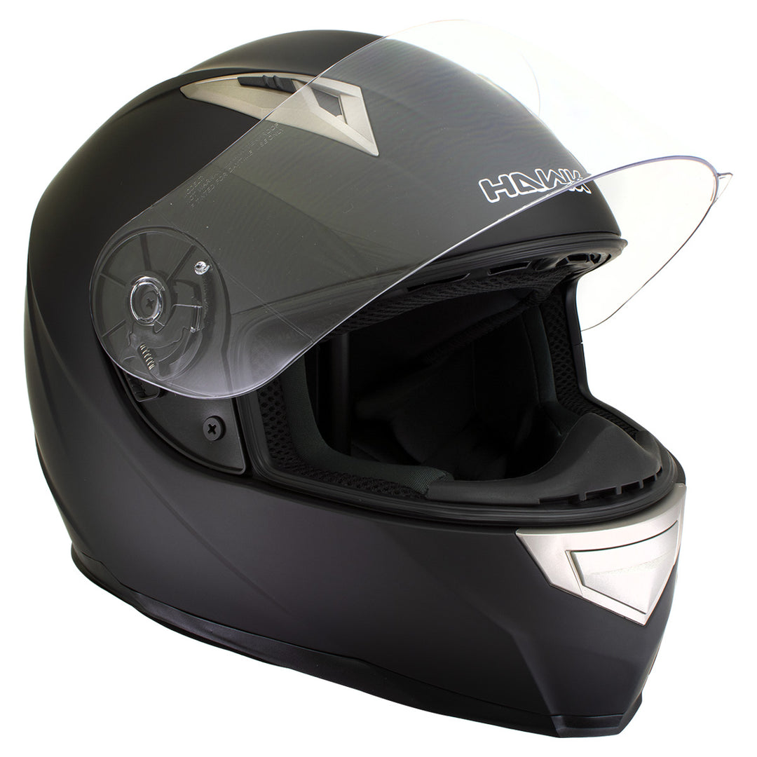 Milwaukee Helmets H500 Flat Black Chit-Chat Black Full Face Motorcycle Helmet with Wireless Communication